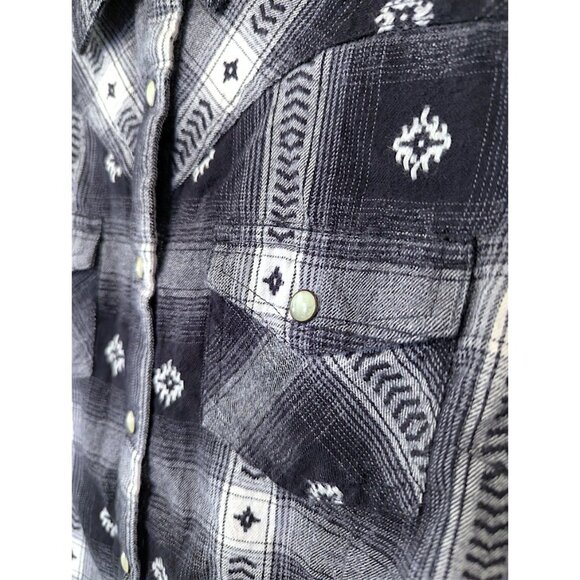 Ariat REAL Thunderstorm Snap Front Long Sleeve Button Up Plaid Shirt Small - Picture 5 of 8